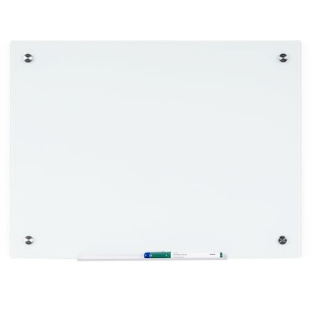 Bi-Silque Dry-Erase Board, Glass, 18"Wx1/4"Lx24"H, White BVCGL044407